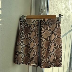 Brown Snake Print Skirt